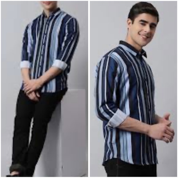 🍒 SHIRT BUTTON DOWN STRIPED BLUE MEN TOMMY BAHAMA ISLAND SOFT LONG SLEEVE GUY - Picture 10 of 10